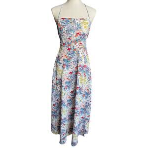 Lush Floral Maxi Dress Size Medium Strappy Open Back Summer Garden Wedding Dress